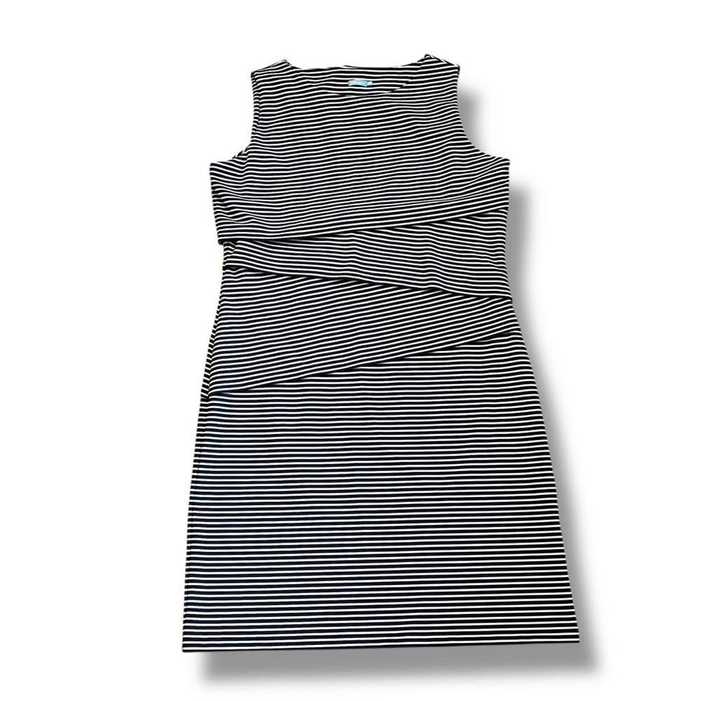J McLaughlin Nicola Dress Tiered Striped Catalina Cloth Size XL Sleeveless